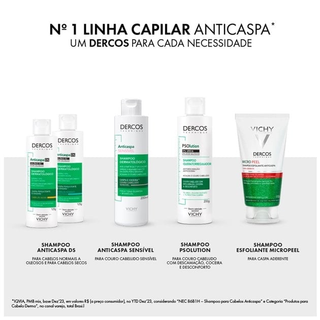 DERCOS SHAMPOO ANTICASPA INTENSIVO DS CABELOS SECOS